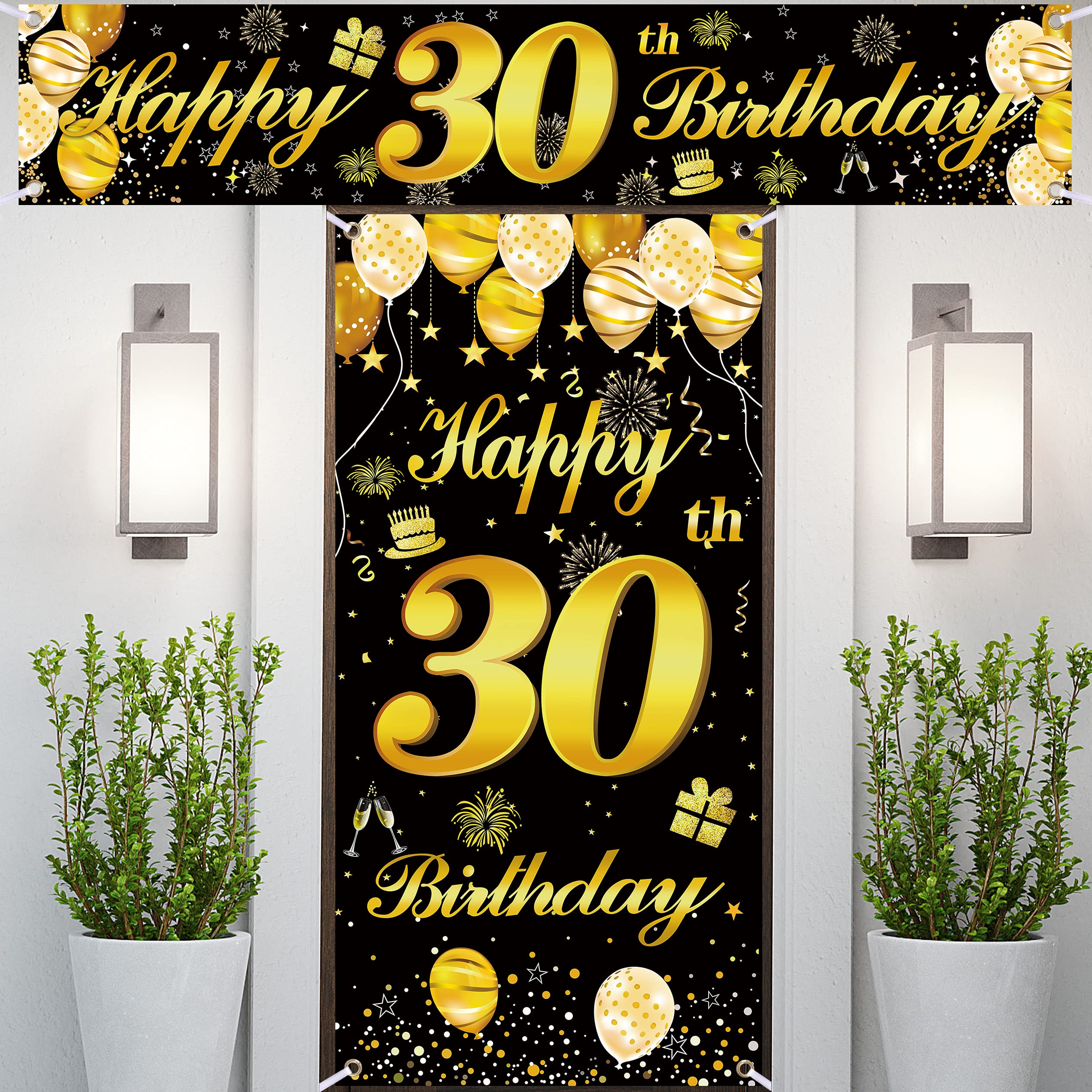 30th Happy Birthday Door Banner IMISI Birthday Decorations Birthday Backdrop Decorations for a Party