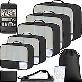 BAGAIL 9 Set Packing Cubes with Packing List Luggage Packing Organizers for Travel Accessories