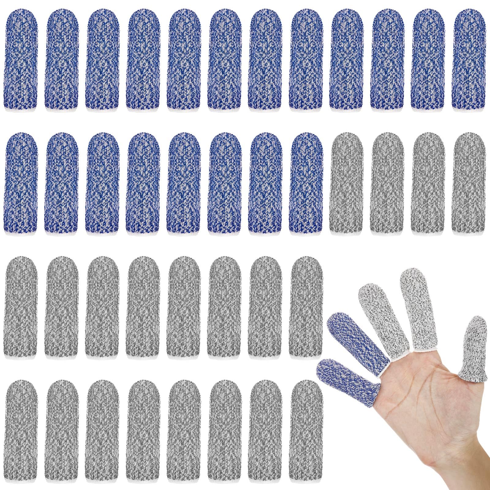 Photo 1 of Funnysoft 40 Pcs Finger Cots Cut Resistant Protector Anti Cut Finger Sleeve Reusable Fingertips Covers Thumb Fingertips Protection Cots for Kitchen Work Sculpture Supplies