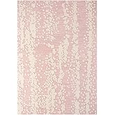 Nicole Miller New York Mod Weave Abstract Knotted Texture Handcrafted Area Rug, 100% Wool Rug, Rose, 5'x7’