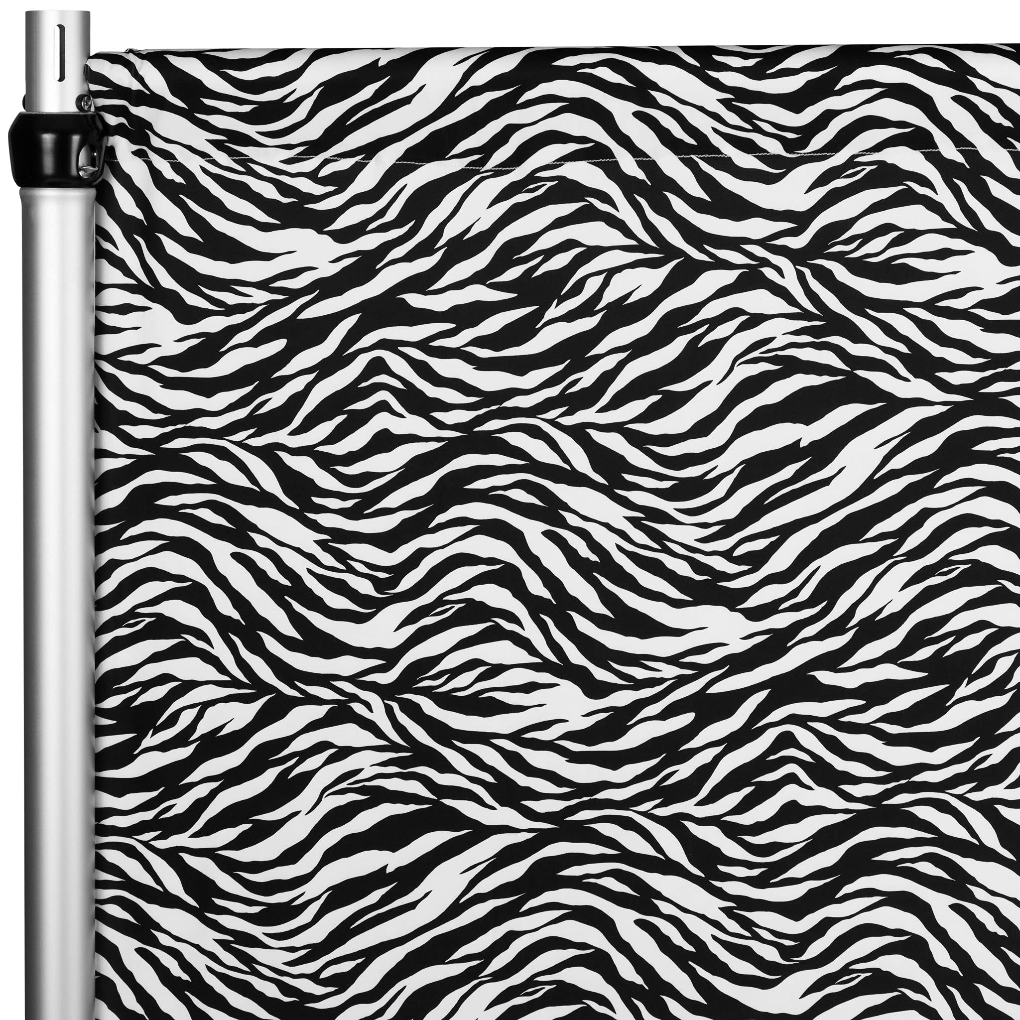 CV Linens bkdp_12_spdx Zebra Spandex 4-Way Stretch Curtain-366cm x 152cm | Black & White | 1 Pc