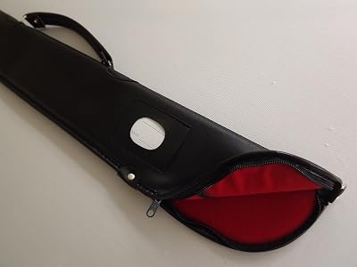 Soft Black Case For 2 Piece Snooker Pool Cue 57" Interior Red
