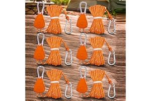 Ratchet Tie Down Straps, Retractable Heavy Duty Rope Pulley System with Carabiner Hook for Kayak Hanging Plants Grow Light Te