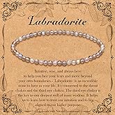 BONNY BOXX Natural Genuine Gemstone Faceted Round Beads Bracelets, 3mm Adjustable Stretchy Tiny Faceted Black Tourmaline Bracelet, Healing Crystal Reiki Chakra Dainty Jewelry Fashion Gifts