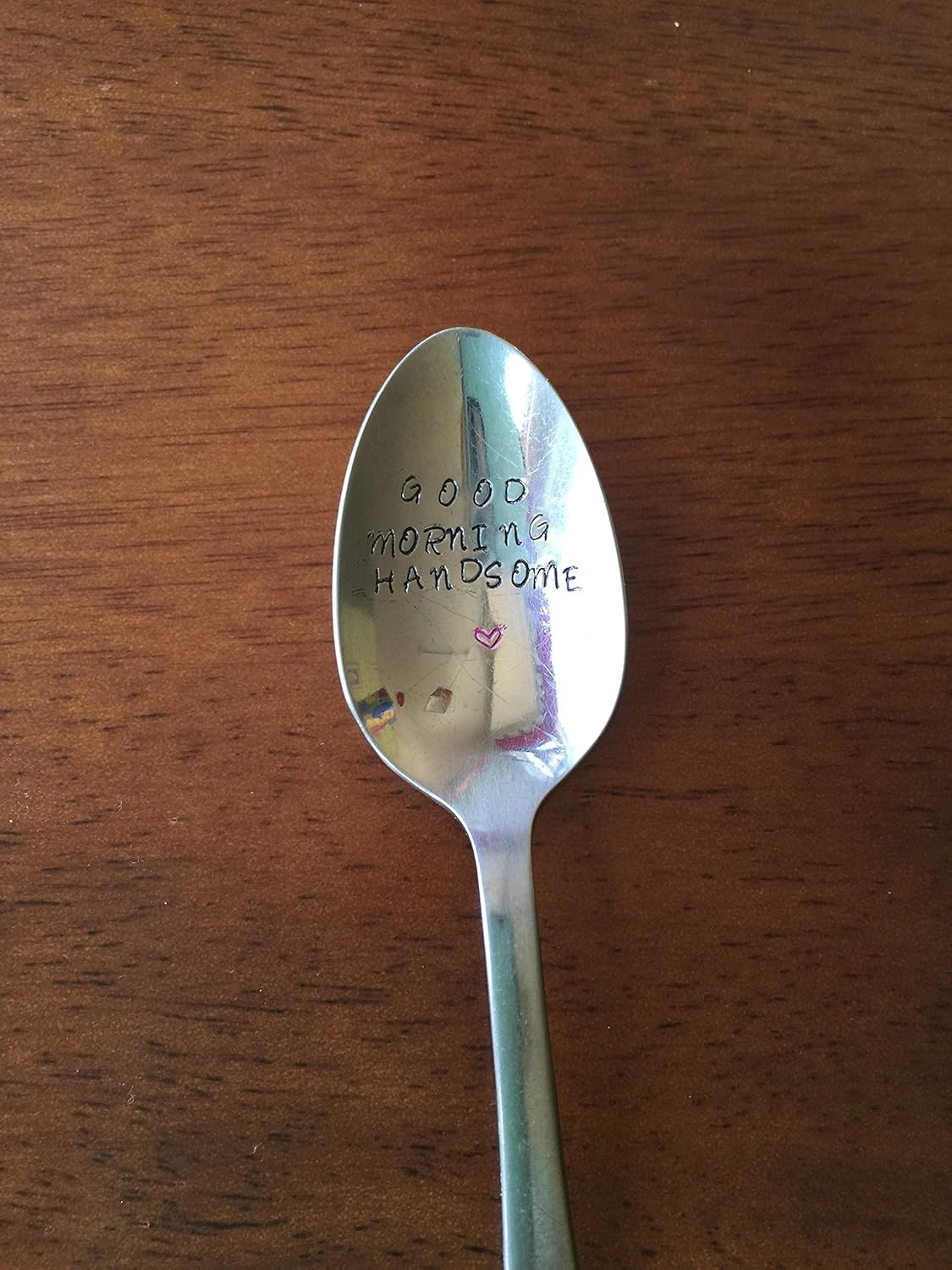 Amazon Com Good Morning Handsome Hand Stamped Spoon Unique