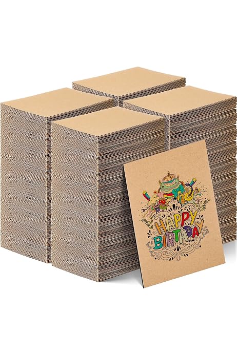 200 Packs 3.5x4.5 Inch White Corrugated Cardboard Sheets - Bulk Inserts For Shipping, Trading Cards, DIY Crafts