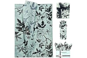 LIAPAWPAW Decorative Floral Gift Wrapping Tissue Paper, Mint Green with Black Peonies, Vintage Flower Tissue Paper for Gift Bag Crafts, Packaging Filler for Birthday, Wedding, Bouquet, 30 Sheets, 20 x 14 inches
