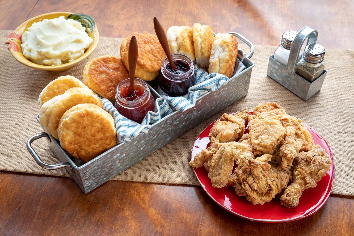 Walford Home Galvanized Farmhouse Decor Tray with Handles - Metal Caddy Organizer for Kitchen, Garden and Garage Tools - Outdoor, Rustic, Home Decor - Galvanized Tray and Storage with 4 Compartments : Garden & Outdoor