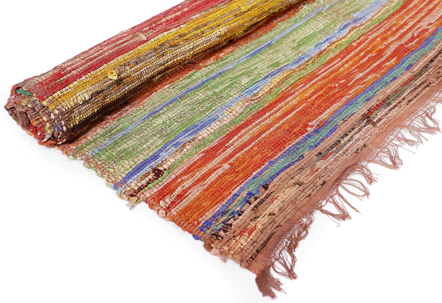 Cotton Chindi Rag Rug Floor Mat Recycled Throw Carpet Woven Runner Yoga Mat 5x3