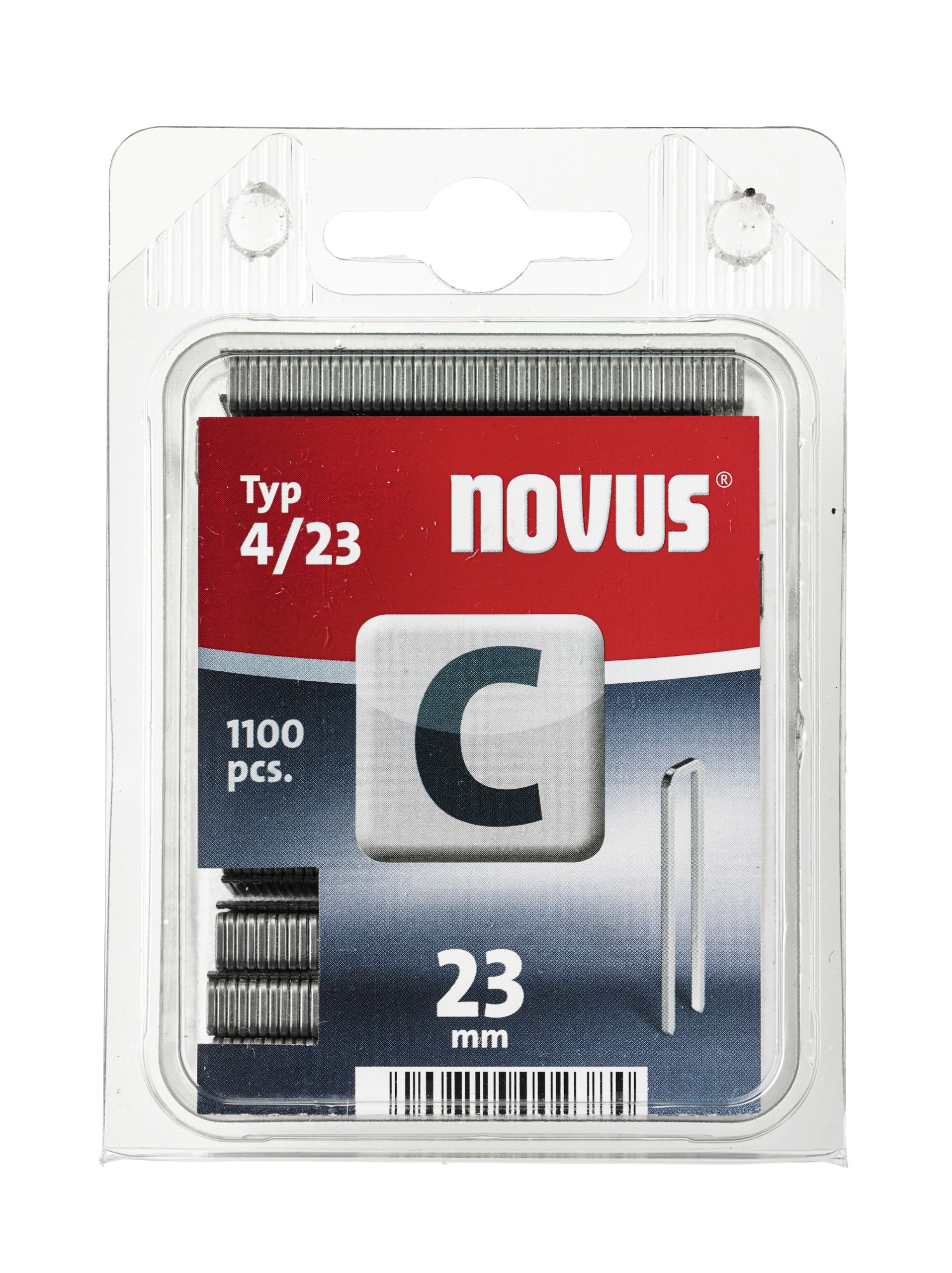 Novus Narrow Spine Staples 23 mm, 1100 Staples Type C4/23, Staples for Profile Wood, Panels and Fibreboard