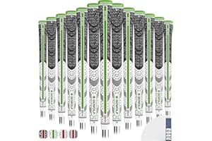 Gowolf Premium Cross Corded Natrual Rubber Golf Grips 13 Pack, Back Rib Improved Control Multi-compound Hybrid Golf Club Grips with 15pc Tapes or Full Kits