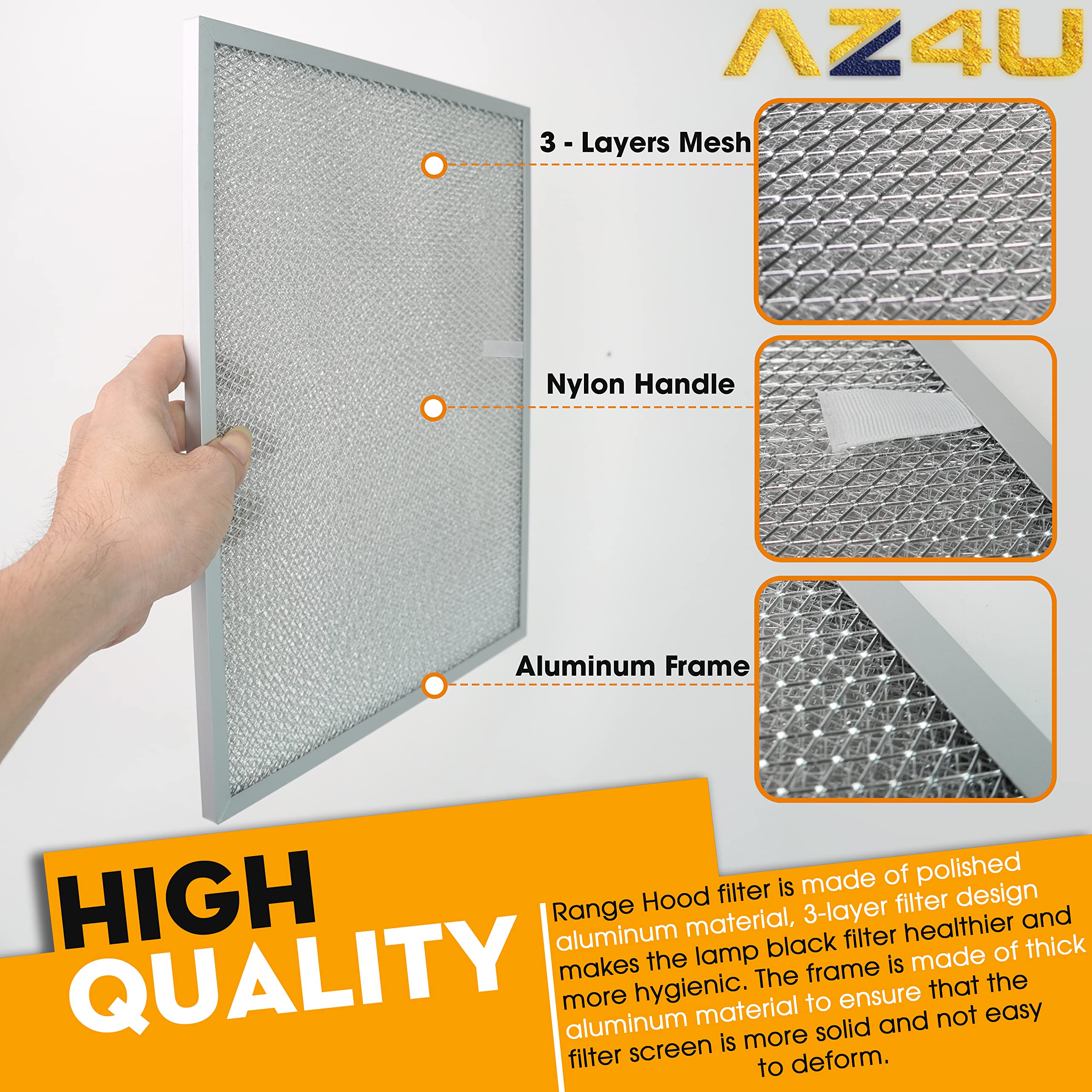 VNAF93 2Pcs BPS1FA30 Range Hood Aluminum Grease Filter Replaces 99010299 S99010305 For NuTone Allure WS1 QS2 and Broan QS1 30