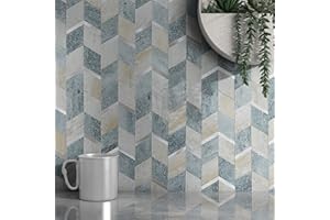 M MOFIT MOFIT Peel and Stick Backsplash for Kitchen,3D Wall Panel Peel and Stick Tile Self Adhesive Backsplash for Bathroom Tile Stickers Diamond (10Sheets,Blue Green Gray)