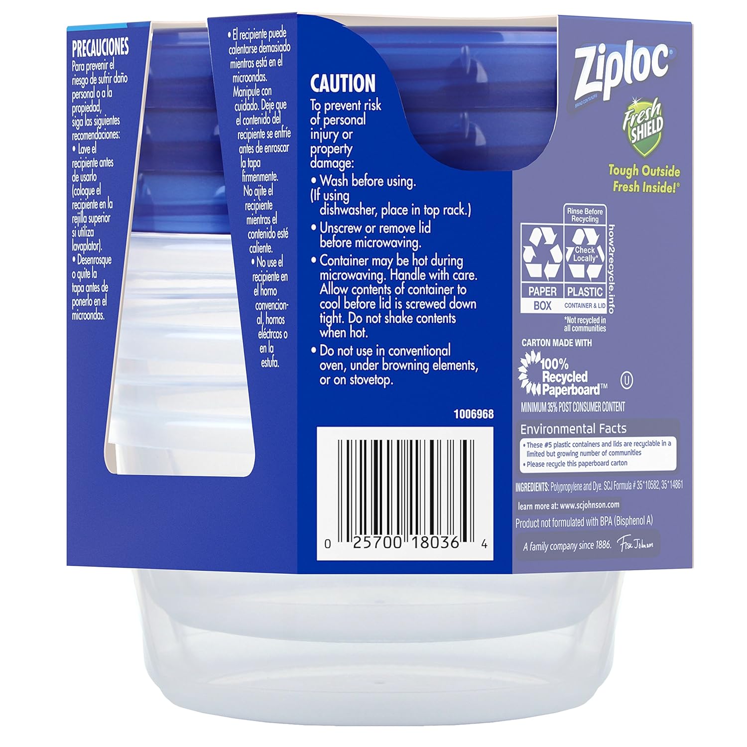 Ziploc Twist n Loc Container, Small, Round, 3 ct