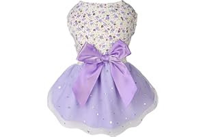 Petroom Pet Dogs Dresses for Small Dogs Puppy Clothes Cat Outfit Apparel Female for Yorkie(Pullover Purple L)