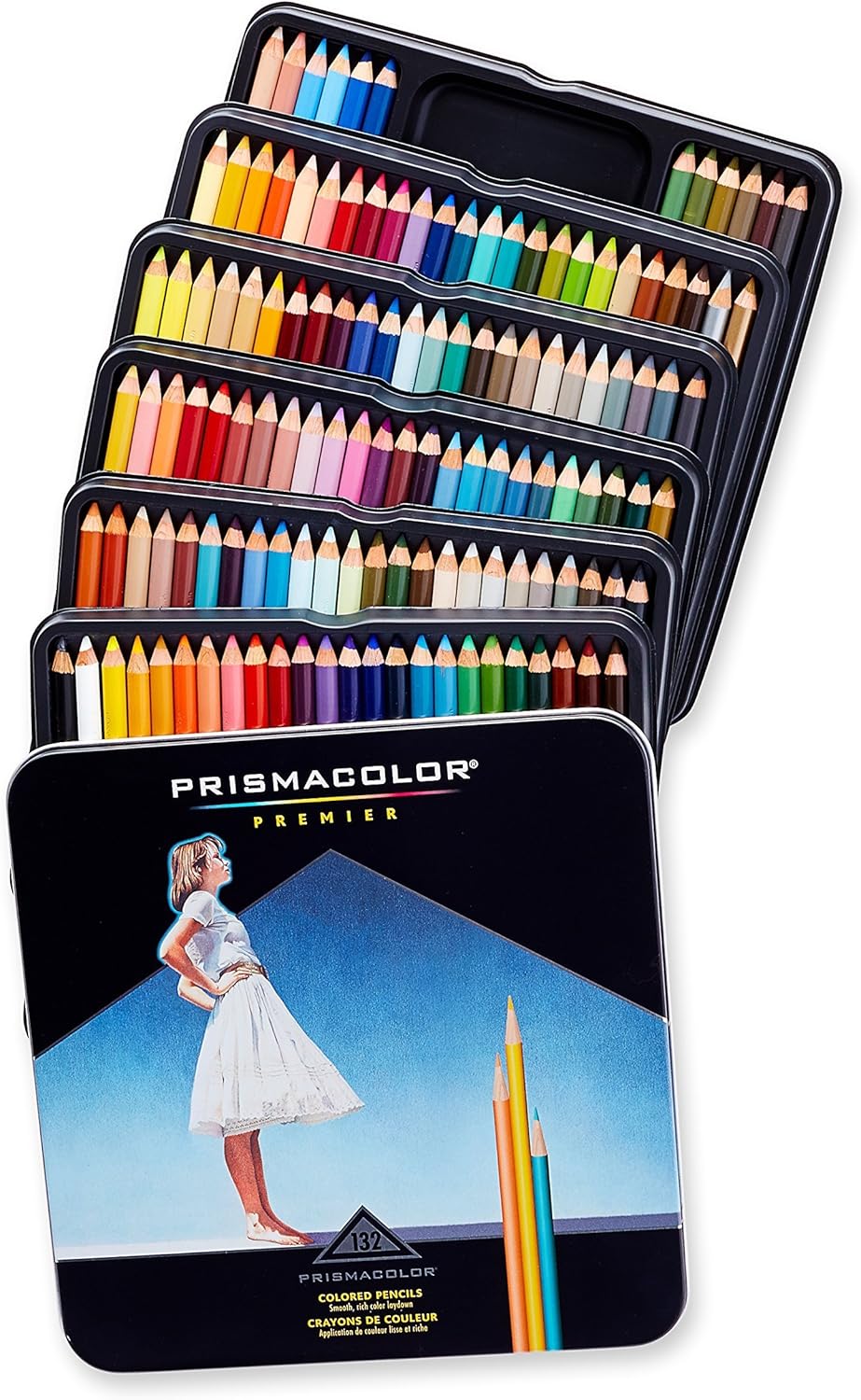 Sanford 4484 Prismacolor Drawing & Sketching Pencils, 0.70 mm, 132 Assorted Colors/Set : Wood Colored Pencils : Office Products