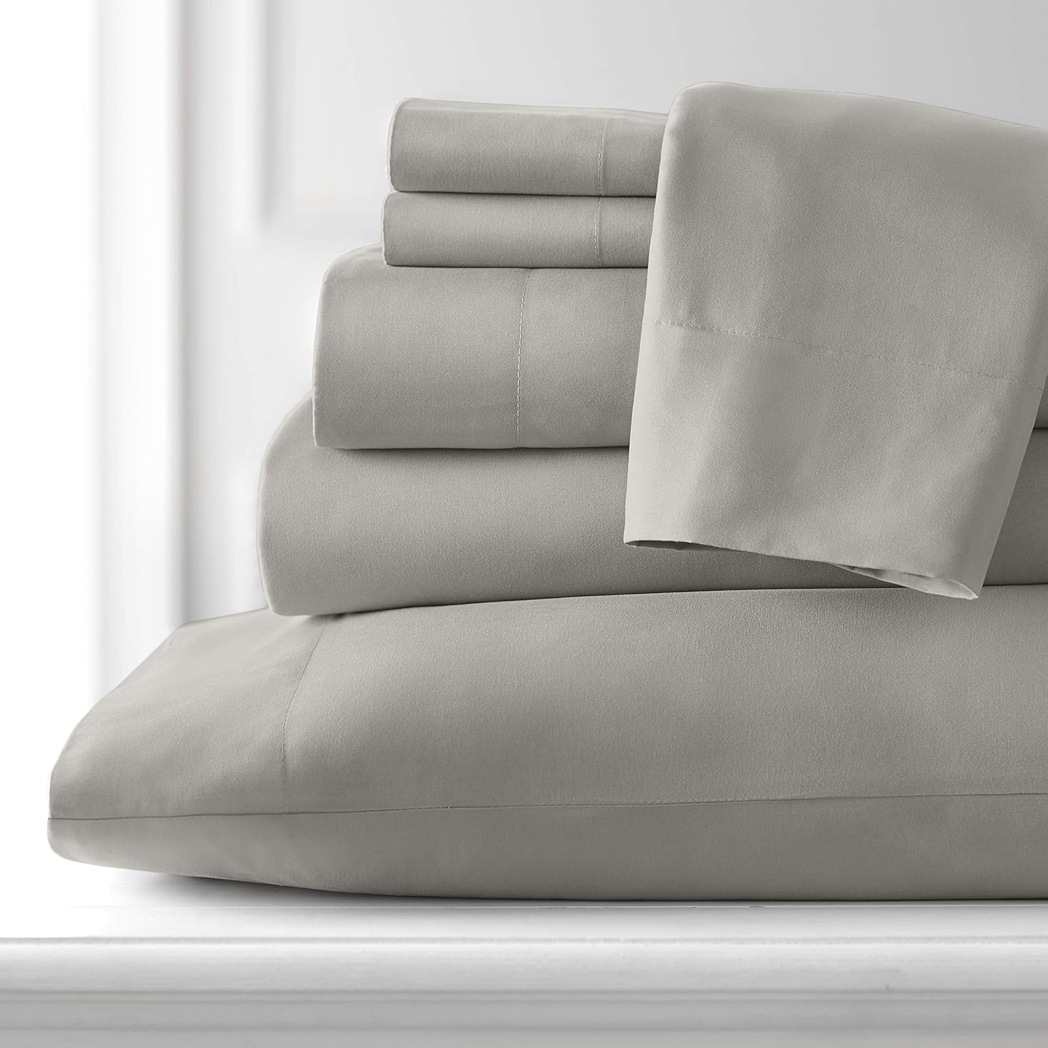 Southshore Fine Linens Extra Deep Pocket Sheet Set, Queen, 6 Piece, Steel Gray: Home & Kitchen