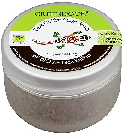 Greendoor straffendes Natur Körperpeeling Kaffee 200g Peeling, 4,3 Sterne, anti aging mit BIO Arabica ohne Mikroplastik, vega