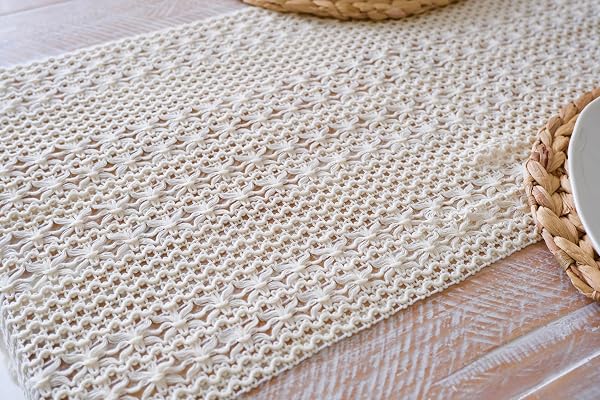 CHRISTMAS TABLE DECOR 11.8 X 70 INCHES BOHO TABLE RUNNER BY BUBBLE MINT