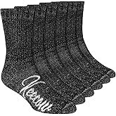 KEECOW Merino Wool Crew Socks For Men & Women, Thermal, Warm, Winter, Cushion, Hiking, Working, Running, 3 Pairs