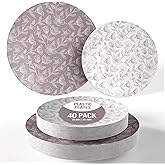 Trendables Disposable Dinnerware Decorative Plates Plastic Disposable Plates Set For 20 Guests 20 x 8 Inch Dessert Plate & 20 x 10 Inch Wedding Party Plate Set Blossom Circle