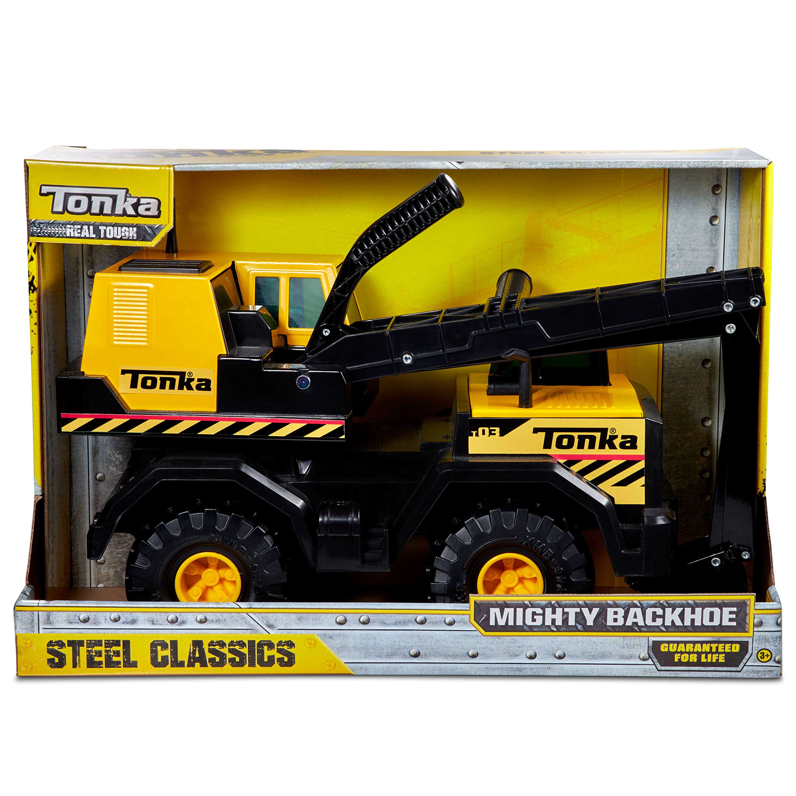 Tonka 93931 Classic Steel Backhoe Vehicle Amazon