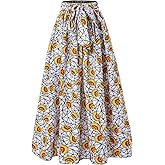 SHENBOLEN Women African Print Skirt Ankara Maxi Skirt Dashiki Skirt