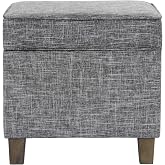 HomePop 18" Classic Square Storage Ottoman - Slate Grey