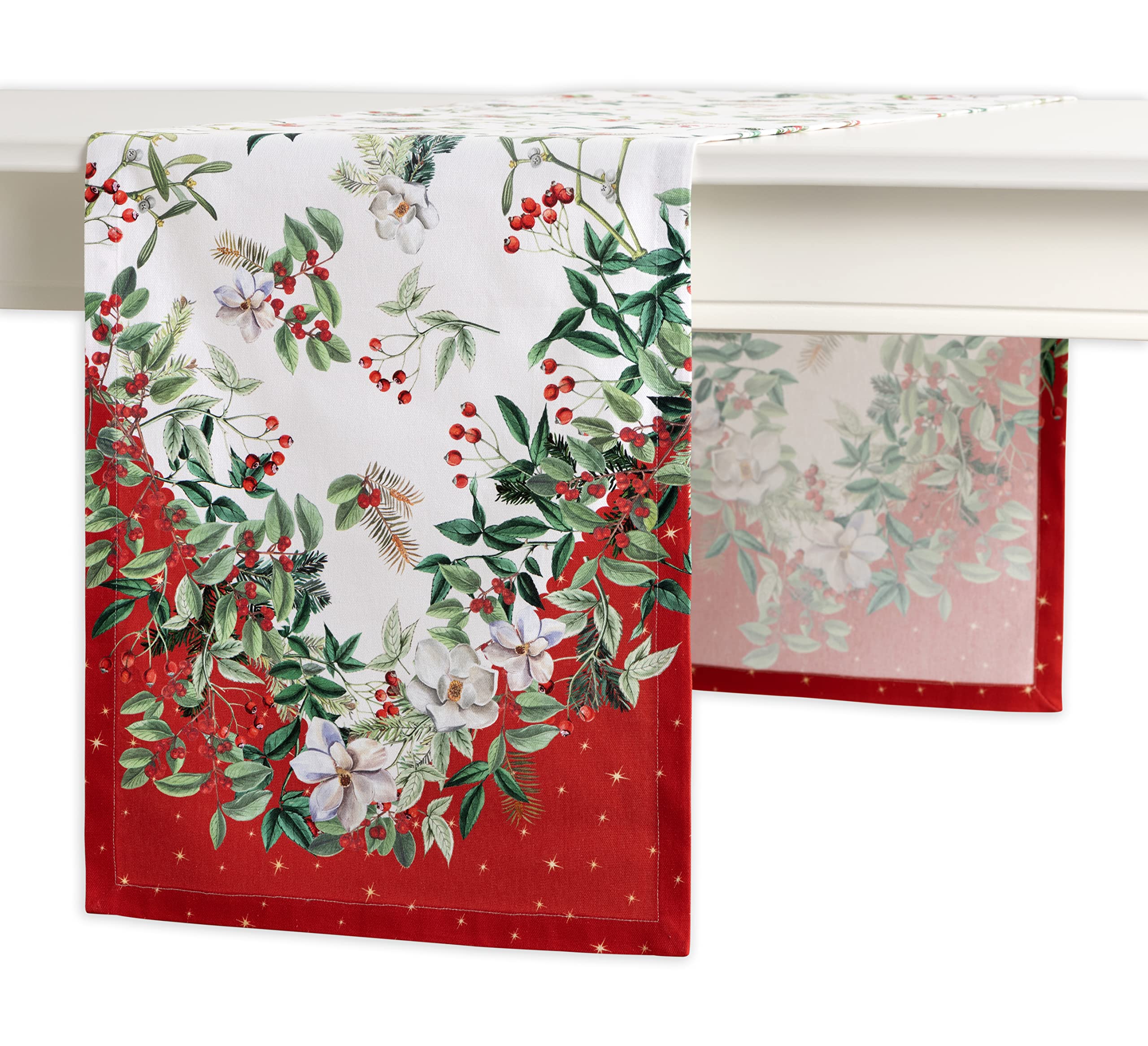 Maison d' Hermine Table runner 100% Cotton Single Layer Table Runners 180 CM long for Christmas Decorations Home Kitchen Dining Party Wedding Bridal Shower (Noel, 37 cm x 180 cm)