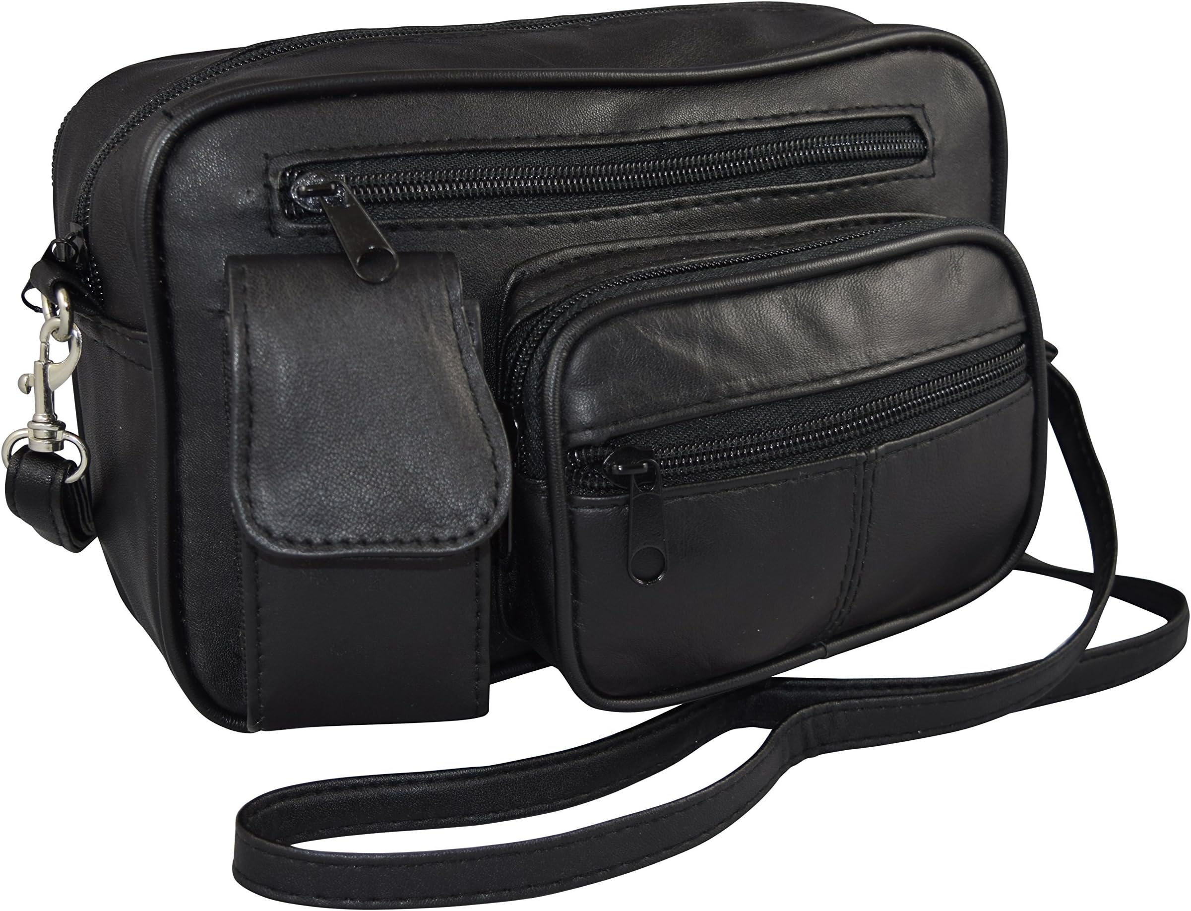 Genuine Leather Women's Casual Multi-Pocket Handbag Purse with Cell Phone Holder