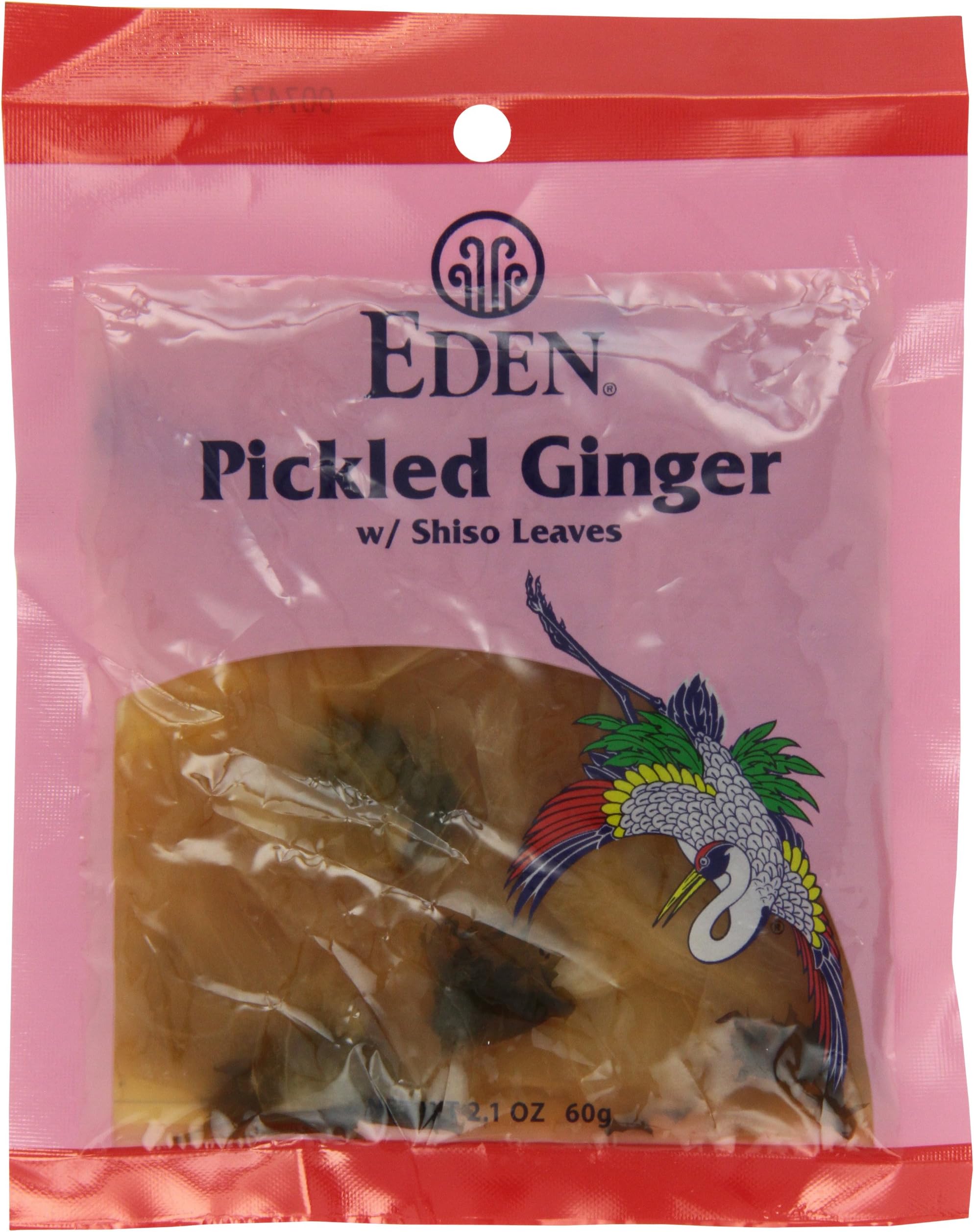 Eden Pickled Ginger, 2.1 oz, Sliced, With Shiso Leaves