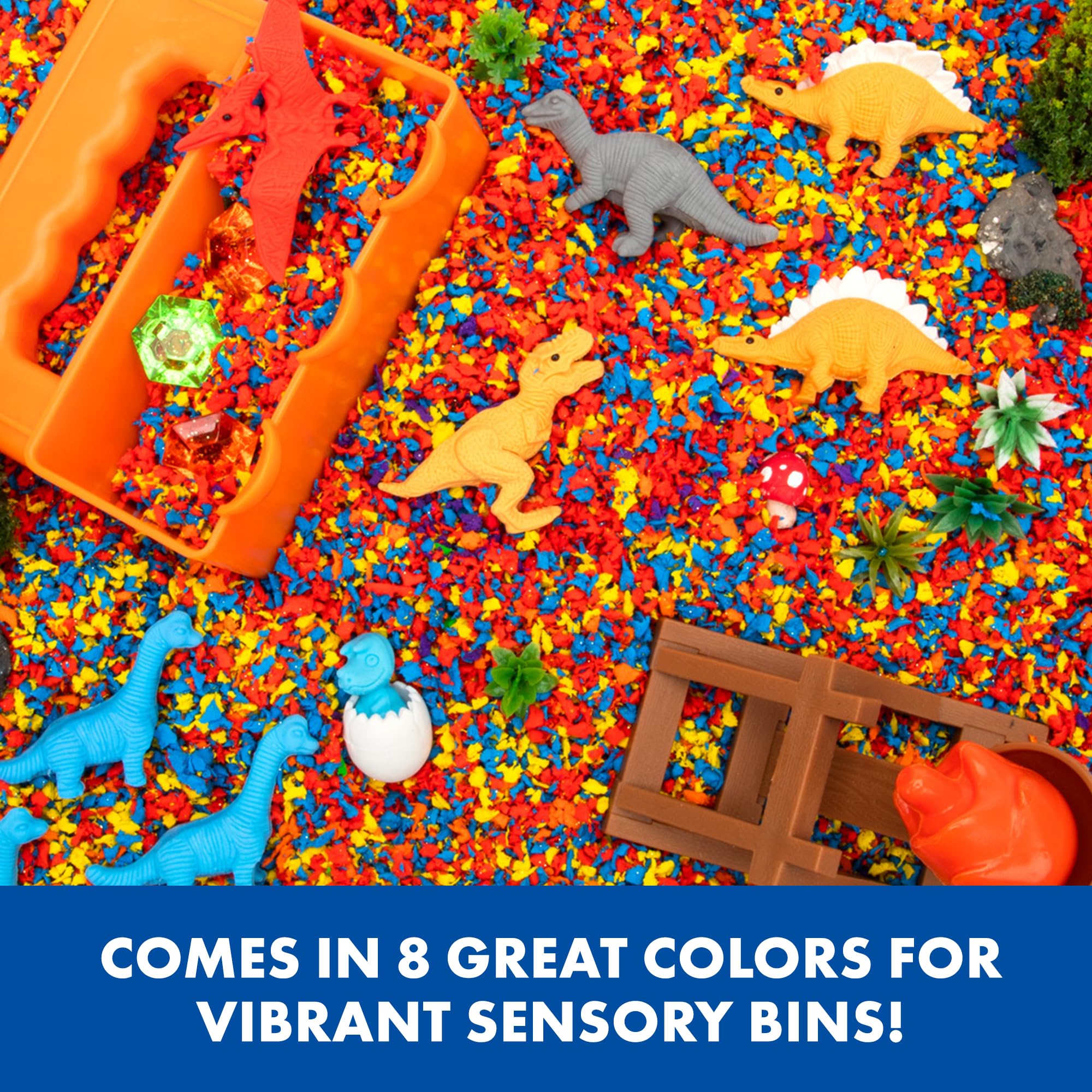 Educational Insights Pluffle® Mini 8-Pack - Sensory Bin Foam Set, No Mess Alternative to Sand Toys & Slime for Toddlers, Fun Sensory Table Filler for Home or Classroom, Gift for Kids Ages 3+