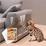 Anti Cat Scratch Furniture Protector-10 Pack Single Side Couch Protector for Cats, Self-Adhesive Cat Tape for Furniture, Clea