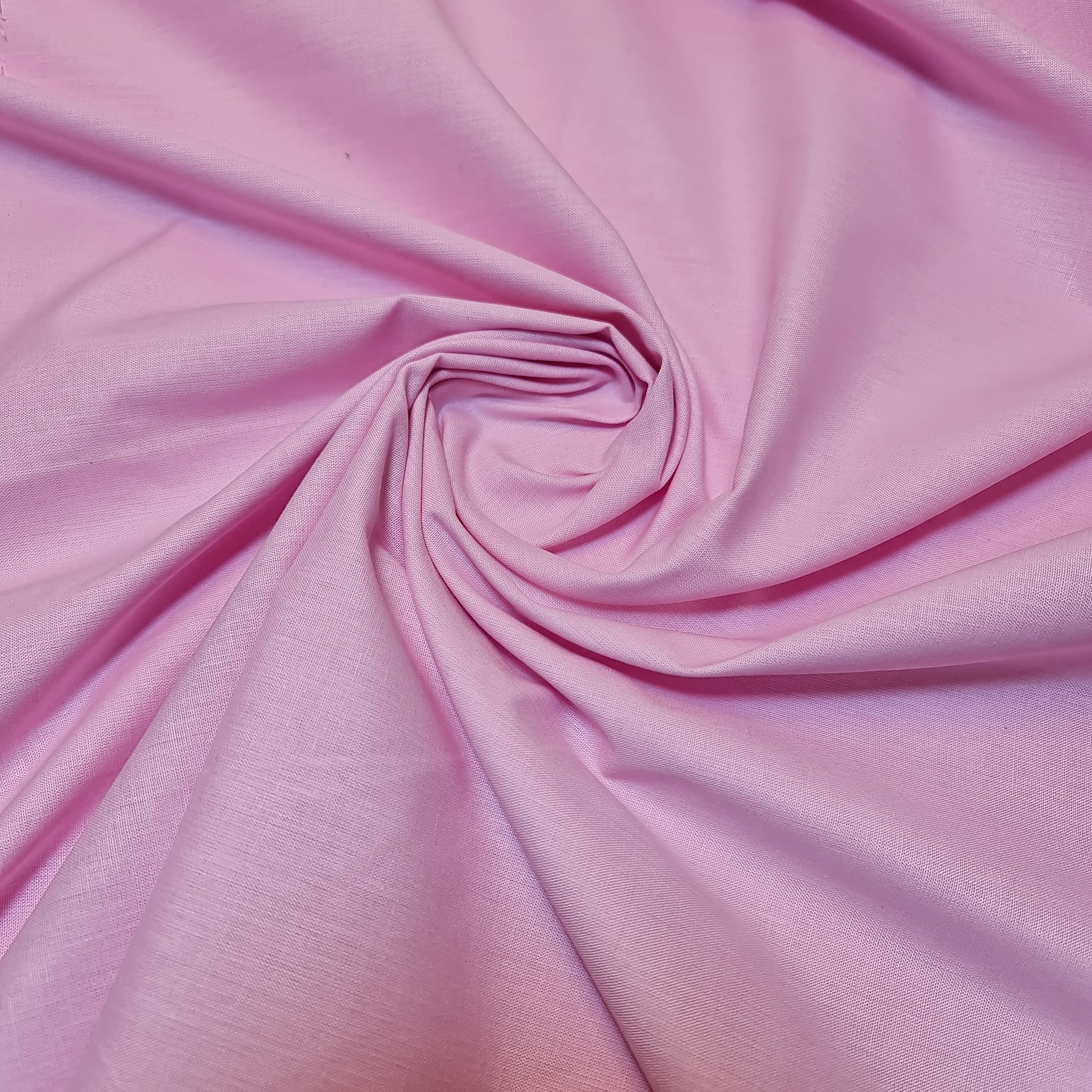 100% Cotton Fabric Sheeting Quilting Plain/Print Solid Colour 240cm Extra Wide (Pre Cut 1 Meter) (Pink)