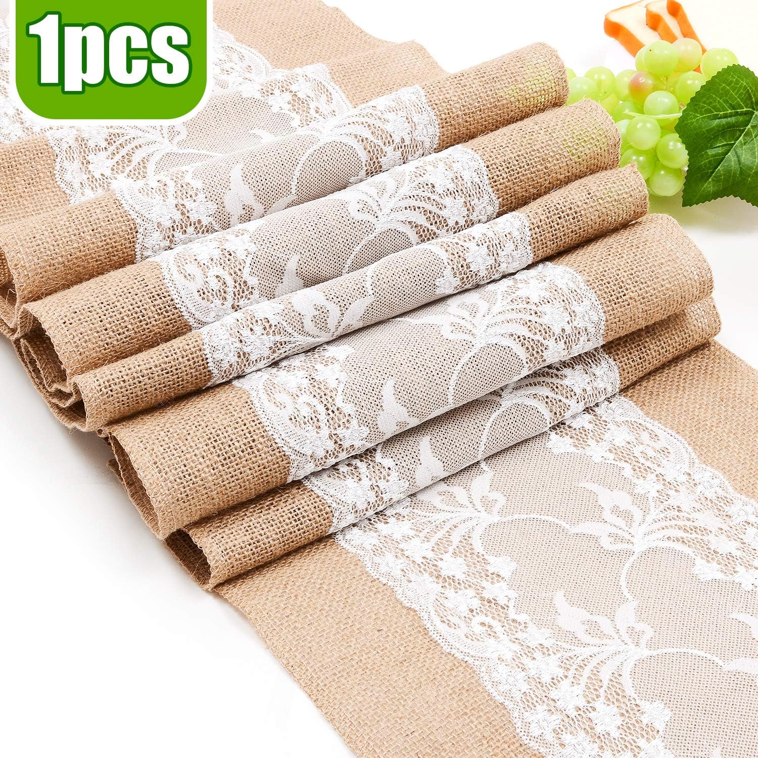 Best burlap with lace table runner