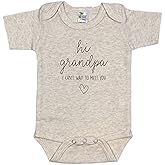 Hi Grandpa I Can't Wait To Meet You Pregnancy Announcement Infant Bodysuit - Surprise Gift For Grandpa