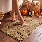 Luxury Fall Autumn Harvest Khaki Brown Pumpkin Bathroom Mat, 17