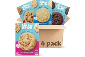 My Better Batch, Try Them ALL: Chocolate Chip, Double Chocolate, Sugar, Celebration Cookie Mix Variety Pack, Simple Cookie Recipe, Makes 64 Large Cookies, Non GMO, Kosher, 16oz (Pack of 4)