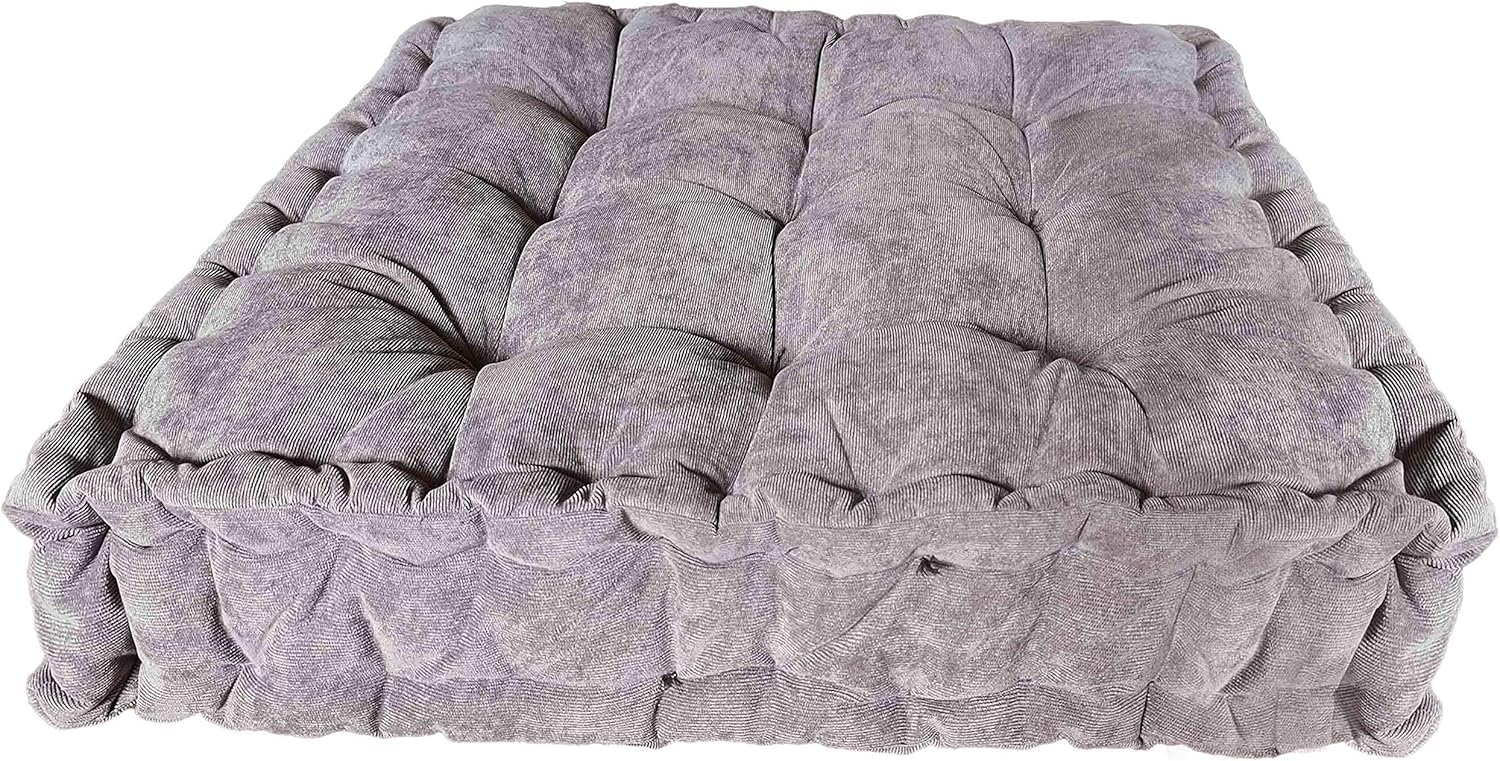 Verpert Floor Pillow, Square Meditation Cushion Floor Seating for Adults, Oversized Tufted seat Cushion Reading Nook for Kids, Yoga Meditation Pillow for Sitting on Floor 25x25 Inch Gray: Kitchen & Dining