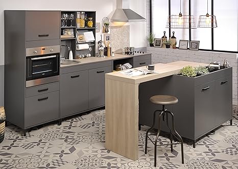 Parisot Kuchenzeile Moove 1 Eiche Hell Grau Amazon De Kuche Haushalt