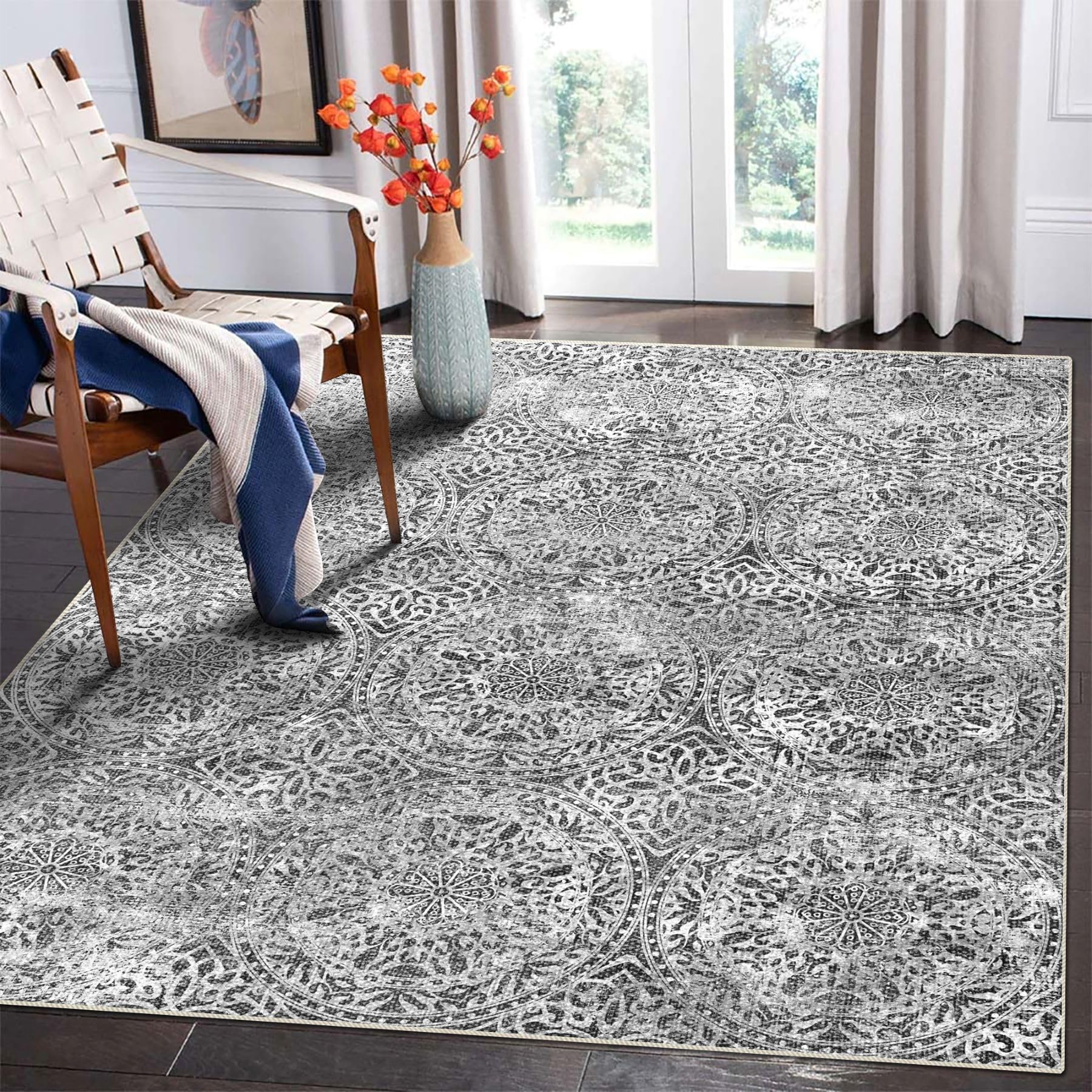 vivorug 8x10 Area Rugs, Stain Resistant Washable Rug for Living Room ...