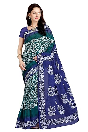 Women's Cotton with Blouse Piece Saree