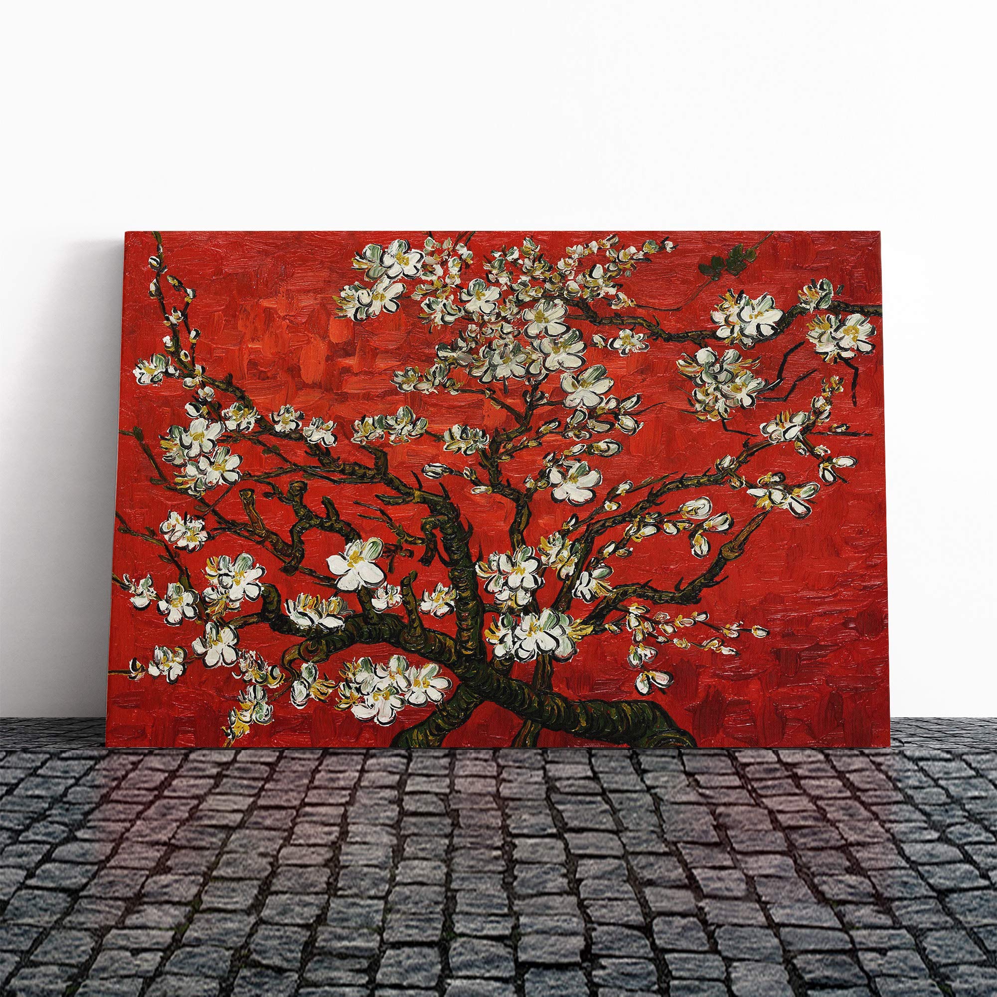 Vincent Van Gogh Almond Blossom Tree (1) Canvas Print | Gallery Wrapped 30mm Frame Wall Art | 20x14 inches | Ready to Hang | Modern Floral Picture | Living Room Bedroom Lounge Office