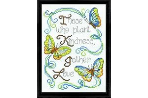 TOBIN Design Works Crafts Inc. Butterfly Kindness, 5'' x 7'' Counted Cross Stitch Kit