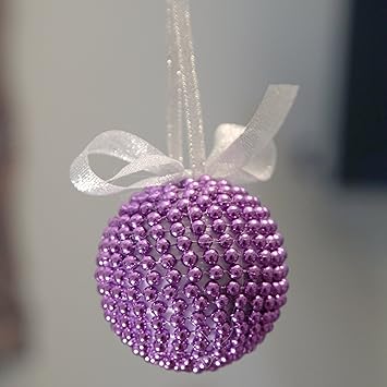 Palline Di Natale Fatte A Mano Con Perline Viola Decorazione