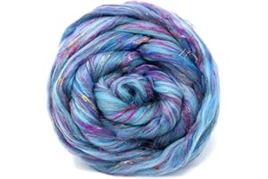 LIVING DREAMS YARN Merino & Sari Silk Fiber Blend for Spinning & Felting. Super Soft Combed Top. Mantra