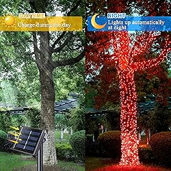 JMEXSUSS 2 Pack Red Solar Christmas Lights, Total