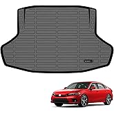 Auxko All Weather Cargo Liner Fit for Honda Civic Sedan(Not for Hatchback) 2022-2025 2026 TPE Rubber Liners Civic Accessories All Season Guard Odorless Anti-Slip Cargo Mat Black