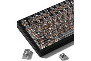 dagaladoo Black Clear Keyboard keycaps,Transparent keycaps 60 75 100 Percent,Crystal Jelly Key Cap Set,Shine Through Key caps