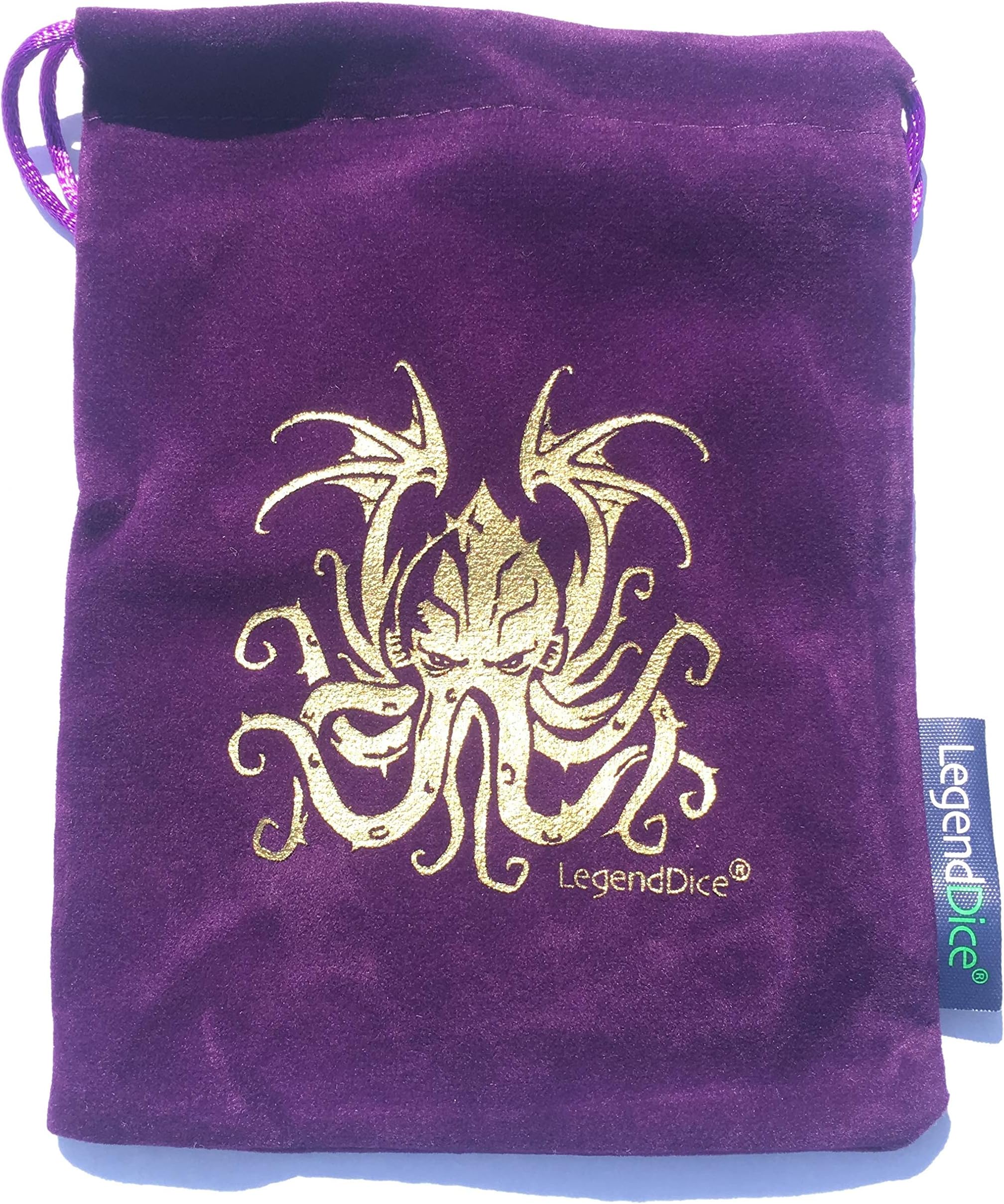 Dice Bag - Crushed Velvet drawstring dice pouch with logo (Medium, Cthulhu Purple)